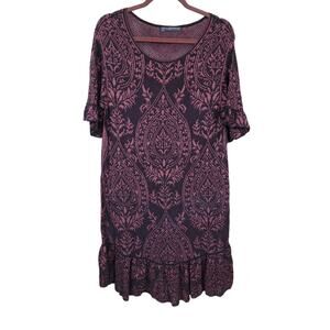 Peruvian Connection Size Small Knit Unlined Half Sleeve Round Neck Women's Dress